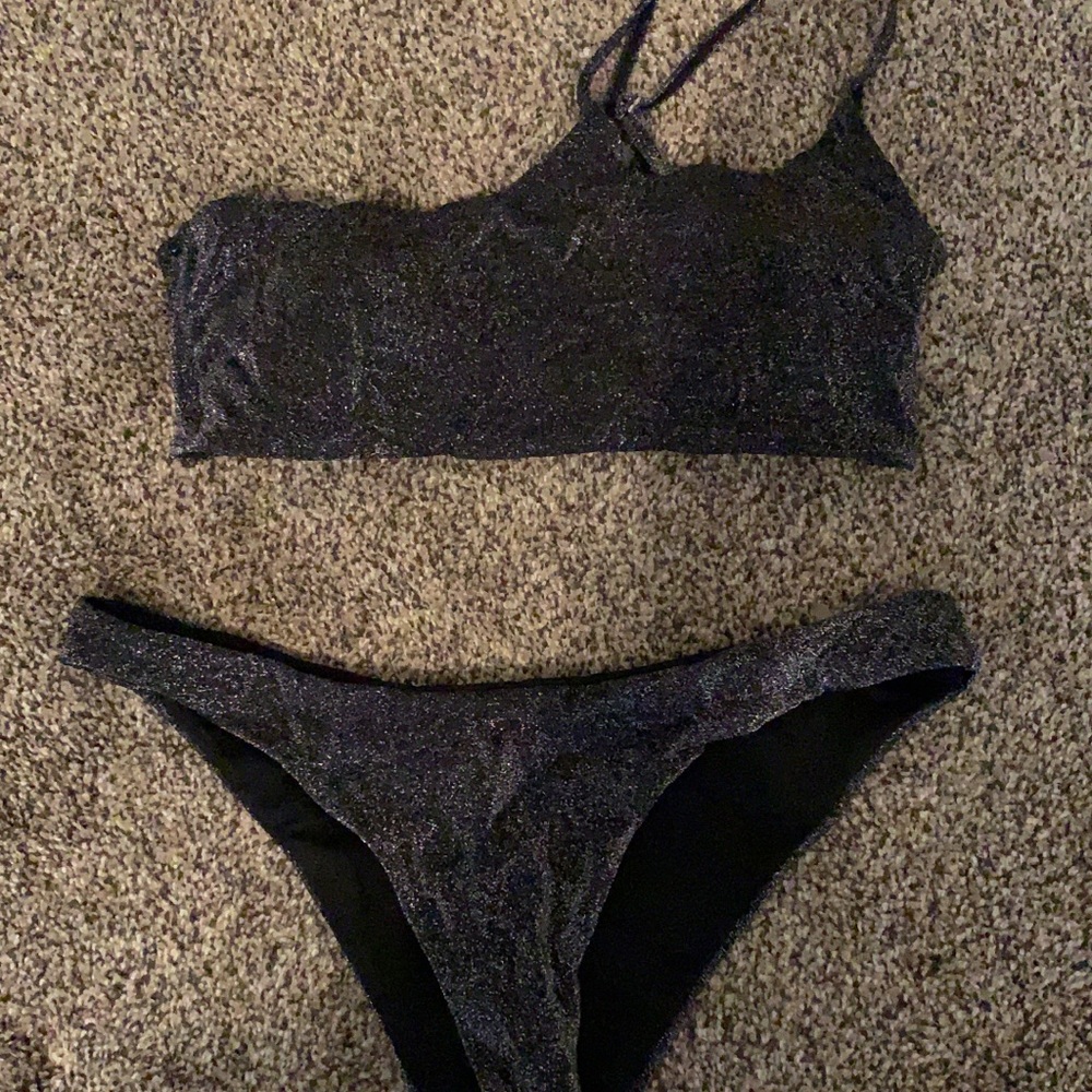 Shein sparkly one shoulder swimsuit